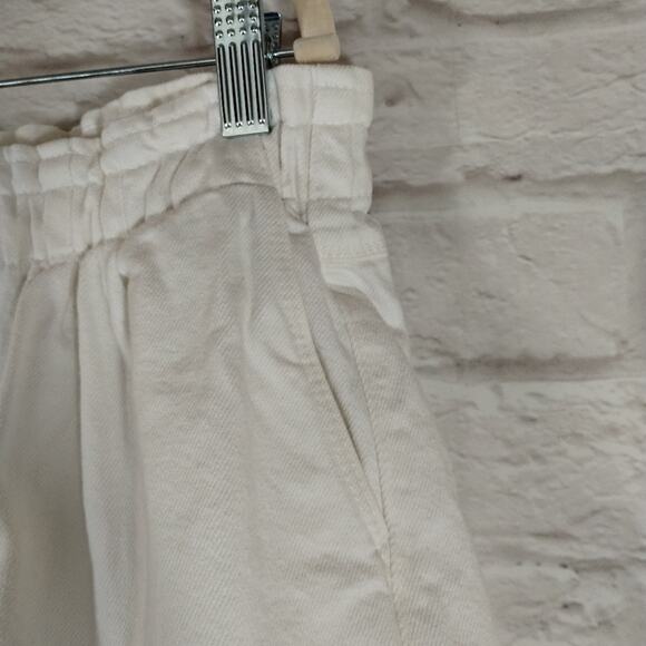 O Zara Big Girls White Paperbag High Rise Cotton Denim Jean Skirt NWT Size 11-12 - Picture 3 of 9